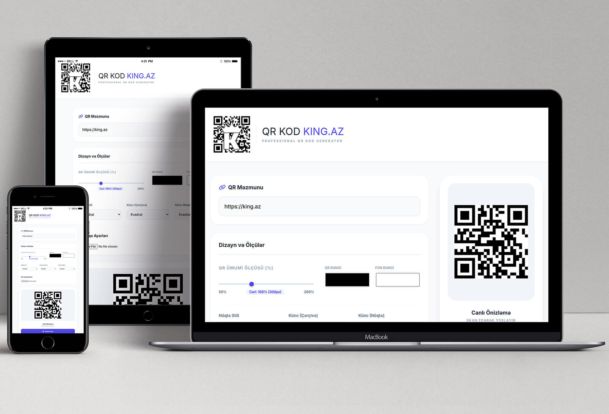 qrcode.king.az - Professional QR Kod Generator